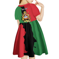 Malawi Flag Map Kid Short Sleeve Dress Simple Malawi Emblem Coat of Arms - Wonder Print Shop