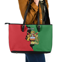 Malawi Flag Map Leather Tote Bag Simple Malawi Emblem Coat of Arms - Wonder Print Shop