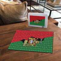 Malawi Flag Map Puzzle Simple Malawi Emblem Coat of Arms - Wonder Print Shop