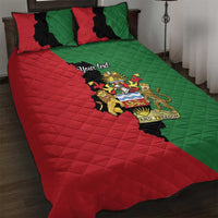 Malawi Flag Map Quilt Bed Set Simple Malawi Emblem Coat of Arms - Wonder Print Shop