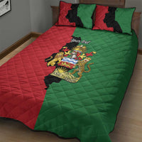 Malawi Flag Map Quilt Bed Set Simple Malawi Emblem Coat of Arms - Wonder Print Shop