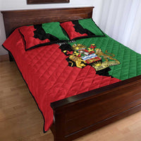 Malawi Flag Map Quilt Bed Set Simple Malawi Emblem Coat of Arms - Wonder Print Shop