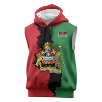 Malawi Flag Map Sleeveless Hoodie Simple Malawi Emblem Coat of Arms - Wonder Print Shop