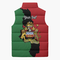 Malawi Flag Map Sleeveless Puffer Jacket Simple Malawi Emblem Coat of Arms - Wonder Print Shop