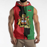 Malawi Flag Map Sleeveless Zip Hoodie Simple Malawi Emblem Coat of Arms - Wonder Print Shop