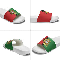 Malawi Flag Map Slide Sandals Simple Malawi Emblem Coat of Arms - Wonder Print Shop