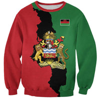 Malawi Flag Map Sweatshirt Simple Malawi Emblem Coat of Arms - Wonder Print Shop