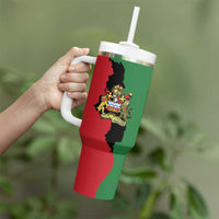 Malawi Flag Map Tumbler With Handle Simple Malawi Emblem Coat of Arms - Wonder Print Shop