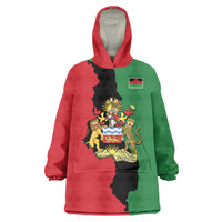 Malawi Flag Map Wearable Blanket Hoodie Simple Malawi Emblem Coat of Arms - Wonder Print Shop