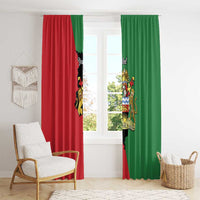Malawi Flag Map Window Curtain Simple Malawi Emblem Coat of Arms - Wonder Print Shop