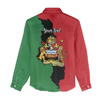 Malawi Flag Map Women Casual Shirt Simple Malawi Emblem Coat of Arms - Wonder Print Shop
