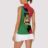 Malawi Flag Map Women Sleeveless Polo Shirt Simple Malawi Emblem Coat of Arms - Wonder Print Shop