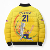 Custom Cricket Malaysia East Asia-Pacific Bomber Puffer Jacket Malaysia Road to Glory - Wonder Print Shop