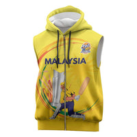 Custom Cricket Malaysia East Asia-Pacific Sleeveless Zip Hoodie Malaysia Road to Glory - Wonder Print Shop