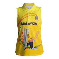 Custom Cricket Malaysia East Asia-Pacific Women Sleeveless Polo Shirt Malaysia Road to Glory - Wonder Print Shop