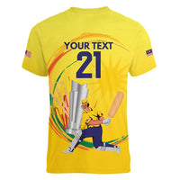 Custom Cricket Malaysia East Asia-Pacific Women V-Neck T-Shirt Malaysia Road to Glory - Wonder Print Shop