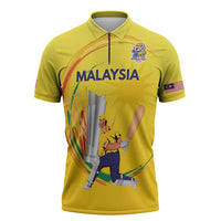 Custom Cricket Malaysia East Asia-Pacific Zipper Polo Shirt Malaysia Road to Glory - Wonder Print Shop