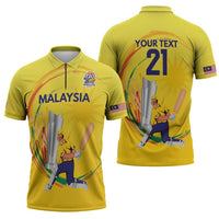 Custom Cricket Malaysia East Asia-Pacific Zipper Polo Shirt Malaysia Road to Glory - Wonder Print Shop