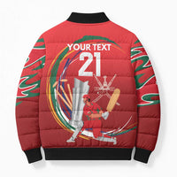 Custom Cricket Oman East Asia-Pacific Bomber Puffer Jacket Oman Home Victory Spirit - Wonder Print Shop