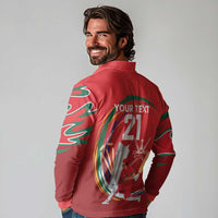 Custom Cricket Oman East Asia-Pacific Long Sleeve Polo Shirt Oman Home Victory Spirit - Wonder Print Shop