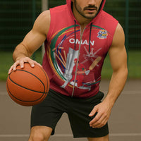 Custom Cricket Oman East Asia-Pacific Sleeveless Zip Hoodie Oman Home Victory Spirit - Wonder Print Shop