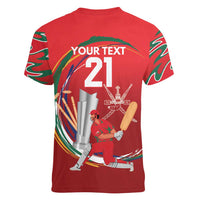 Custom Cricket Oman East Asia-Pacific Women V-Neck T-Shirt Oman Home Victory Spirit - Wonder Print Shop