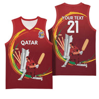 Custom Cricket Qatar East Asia-Pacific Basketball Jersey Qatar Boundary to Victory - Wonder Print Shop