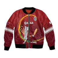 Custom Cricket Qatar East Asia-Pacific Bomber Jacket Qatar Boundary to Victory - Wonder Print Shop