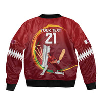 Custom Cricket Qatar East Asia-Pacific Bomber Jacket Qatar Boundary to Victory - Wonder Print Shop