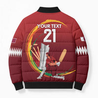 Custom Cricket Qatar East Asia-Pacific Bomber Puffer Jacket Qatar Boundary to Victory - Wonder Print Shop
