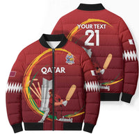 Custom Cricket Qatar East Asia-Pacific Bomber Puffer Jacket Qatar Boundary to Victory - Wonder Print Shop