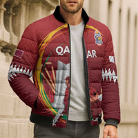 Custom Cricket Qatar East Asia-Pacific Bomber Puffer Jacket Qatar Boundary to Victory - Wonder Print Shop