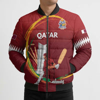 Custom Cricket Qatar East Asia-Pacific Bomber Puffer Jacket Qatar Boundary to Victory - Wonder Print Shop