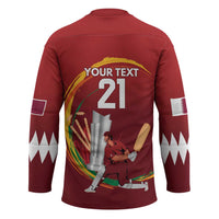 Custom Cricket Qatar East Asia-Pacific Hockey Jersey Qatar Boundary to Victory - Wonder Print Shop