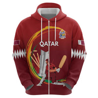Custom Cricket Qatar East Asia-Pacific Hoodie Qatar Boundary to Victory - Wonder Print Shop