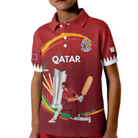 Custom Cricket Qatar East Asia-Pacific Kid Polo Shirt Qatar Boundary to Victory - Wonder Print Shop