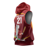 Custom Cricket Qatar East Asia-Pacific Sleeveless Hoodie Qatar Boundary to Victory - Wonder Print Shop