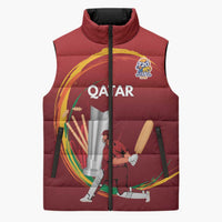 Custom Cricket Qatar East Asia-Pacific Sleeveless Puffer Jacket Qatar Boundary to Victory - Wonder Print Shop