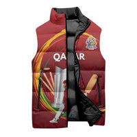 Custom Cricket Qatar East Asia-Pacific Sleeveless Puffer Jacket Qatar Boundary to Victory - Wonder Print Shop