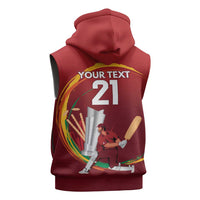 Custom Cricket Qatar East Asia-Pacific Sleeveless Zip Hoodie Qatar Boundary to Victory - Wonder Print Shop