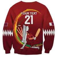 Custom Cricket Qatar East Asia-Pacific Sweatshirt Qatar Boundary to Victory - Wonder Print Shop