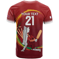 Custom Cricket Qatar East Asia-Pacific T Shirt Qatar Boundary to Victory - Wonder Print Shop