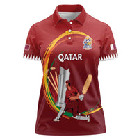 Custom Cricket Qatar East Asia-Pacific Women Polo Shirt Qatar Boundary to Victory - Wonder Print Shop