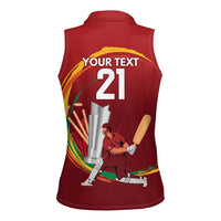 Custom Cricket Qatar East Asia-Pacific Women Sleeveless Polo Shirt Qatar Boundary to Victory - Wonder Print Shop