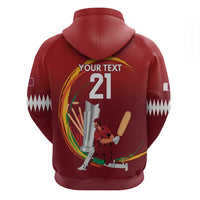 Custom Cricket Qatar East Asia-Pacific Zip Hoodie Qatar Boundary to Victory - Wonder Print Shop