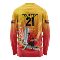 Custom Cricket PNG East Asia-Pacific Long Sleeve Shirt Papua New Guinea Rise to Power - Wonder Print Shop