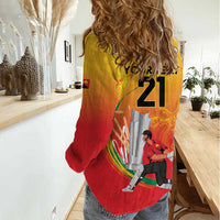 Custom Cricket PNG East Asia-Pacific Women Casual Shirt Papua New Guinea Rise to Power - Wonder Print Shop