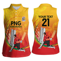 Custom Cricket PNG East Asia-Pacific Women Sleeveless Polo Shirt Papua New Guinea Rise to Power - Wonder Print Shop
