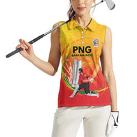 Custom Cricket PNG East Asia-Pacific Women Sleeveless Polo Shirt Papua New Guinea Rise to Power - Wonder Print Shop