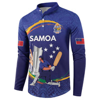 Custom Cricket Samoa East Asia-Pacific Button Sweatshirt Samoa Storming the Limits - Wonder Print Shop